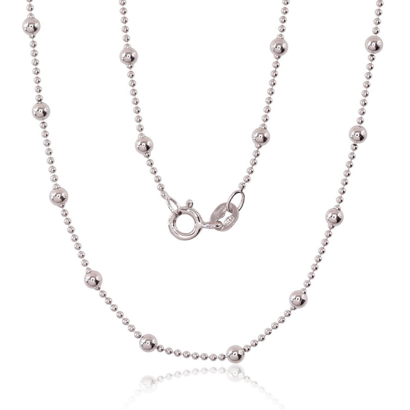 Sidabrinė grandinėlė Bead 1-3 mm 2400058(PRh-Gr), Sidabras 925°, rodis (padengti)