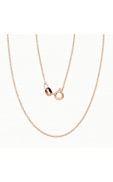 Sudraba ķēdīte Enkurs apaļš 1 mm 2400061(PAu-R), Sudrabs 925°, sarkanais zelts (pārklājums)