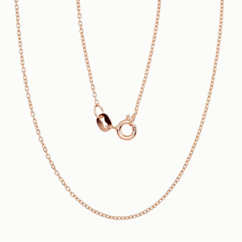 Sudraba ķēdīte Enkurs apaļš 1 mm 2400061(PAu-R), Sudrabs 925°, sarkanais zelts (pārklājums)