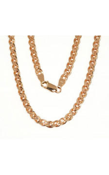 Silver chain Mona Liza 4,9 mm , diamond cut 2400062(PAu-R), Silver 925°, red gold (Plating)