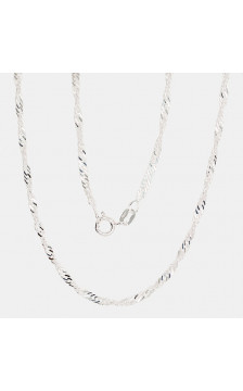 Sudraba ķēdīte Singapūra 2,5 mm , dimantu apstrādājums 2400071, Sudrabs 925°