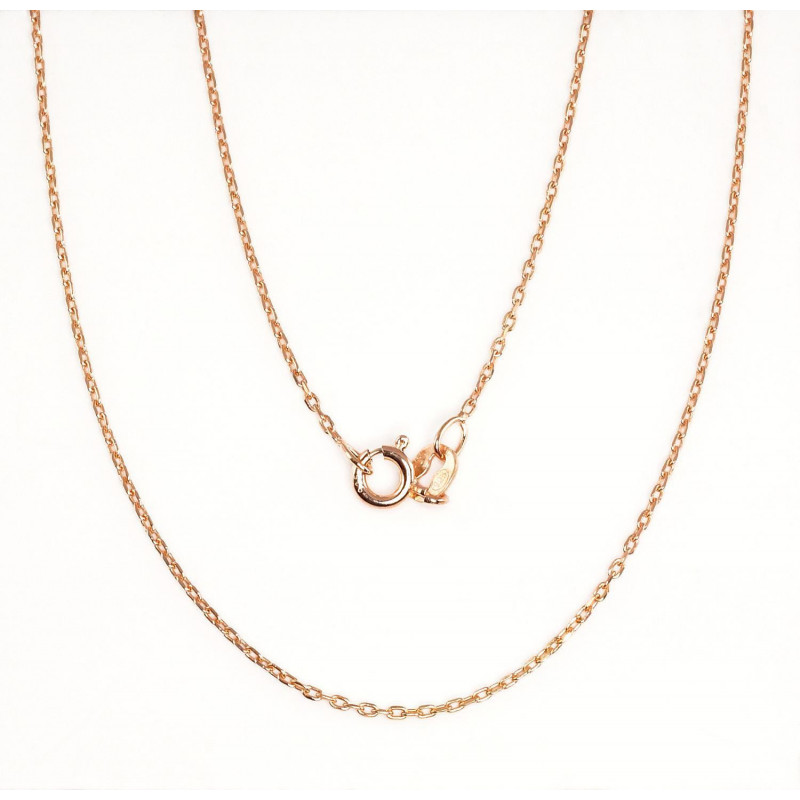 Hõbekett Anchor 1 mm , kantide teemanttöötlus 2400072(PAu-R), Hõbe 925°, punane kuld (kate)