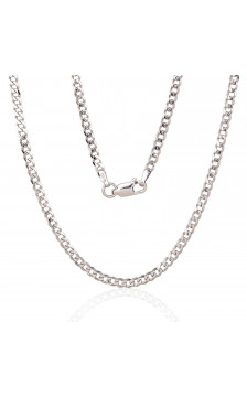 Silver chain Curb 2.5 mm , diamond cut 2400073(PRh-Gr), Silver 925°, Rhodium (Plating)