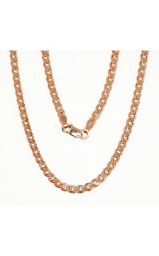 Silver chain Mona Liza 3.1 mm , diamond cut 2400077(PAu-R), Silver 925°, red gold (Plating)