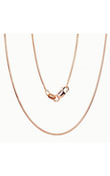 Hõbekett Snake 1 mm 2400085(PAu-R), Hõbe 925°, punane kuld (kate)