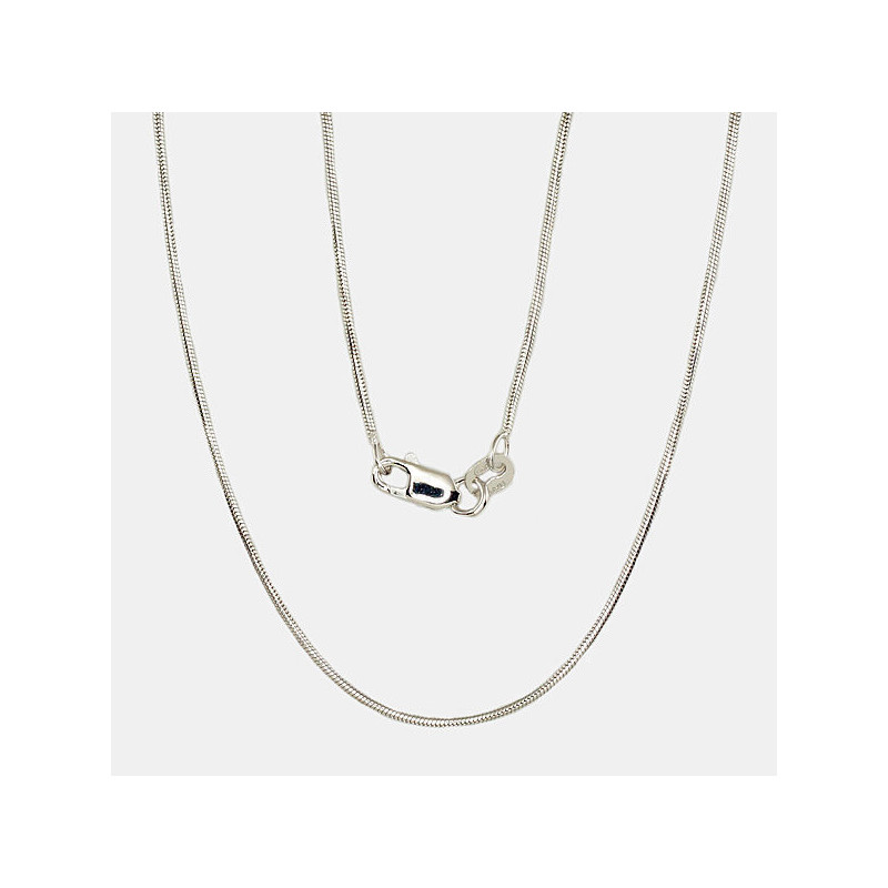 Silver chain Snake 1 mm 2400085(PRh-Gr), Silver 925°, Rhodium (Plating)