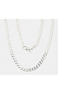 Silver chain Curb 3.5 mm , diamond cut 2400100, Silver 925°