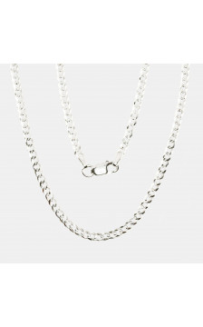 Silver chain Flat Curb 3.8 mm , diamond cut 2400102, Silver 925°