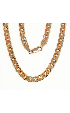 Silver chain Mona Liza 6 mm , diamond cut 2400106(PAu-R), Silver 925°, red gold (Plating)