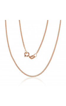 Silver chain Curb 1.5 mm , diamond cut 2400108(PAu-R), Silver 925°, red gold (Plating)