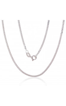 Sidabrinė grandinėlė Curb 2 mm , briaunų apdirbimas deimantu 2400136, Sidabras 925°