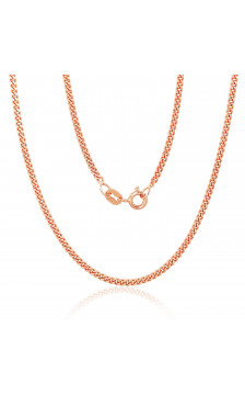 Silver chain Curb 2 mm , diamond cut 2400137(PAu-R), Silver 925°, red gold (Plating)