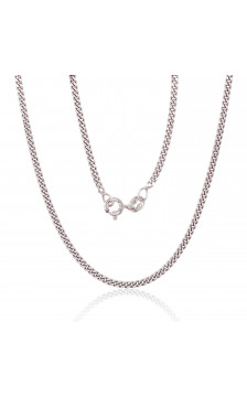 Silver chain Curb 2 mm , diamond cut 2400137(PRh-Gr), Silver 925°, Rhodium (Plating)