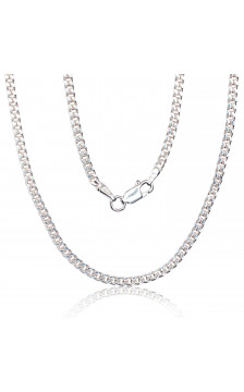 Silver chain Curb 2.2 mm , diamond cut 2400138, Silver 925°