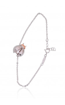 Silver bracelet 2600302(PRh-Gr+PAu-R), Silver 925°, red gold (Plating)/, Rhodium (Plating)