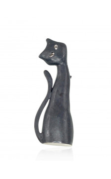 Sidabrinė sagė 2920112(Matt+POx-MattBk)_SV, Sidabras 925°, oksidas (padengti), Kristalai