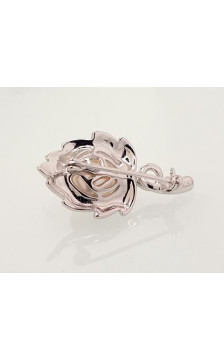 Silver brooch 2920177(PRh-Gr)_PE, Silver 925°, Rhodium (Plating), Fresh-water Pearl
