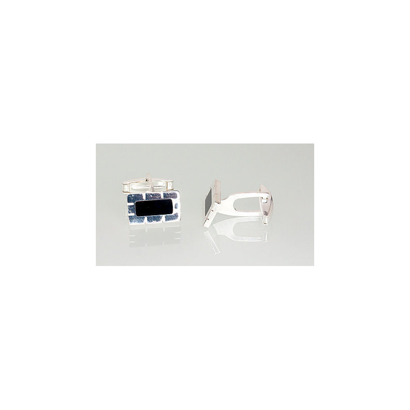 Silver cufflinks 2940031_ML-BK, Silver 925°, Jewelery enamel