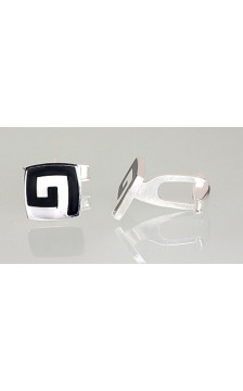 Silver cufflinks 2940033_ML-BK, Silver 925°, Jewelery enamel