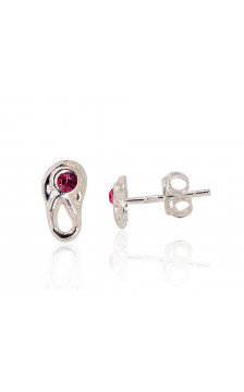 Silver stud earrings 2203300(POx-Bk)_CZ-PI, Silver 925°, oxide (Plating), Zirkons