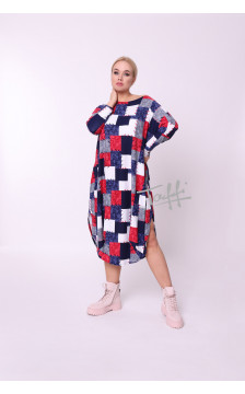 Viscose TAFFI dress dark squares 6