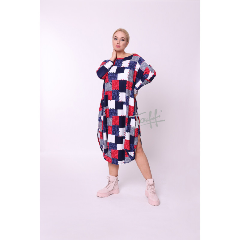 Viskozes TAFFI kleita dark squares 6
