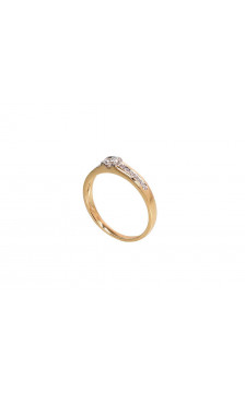 Gold ring 1100190(Au-Y+PRh-W)_DI, Yellow Gold 585°, Rhodium (Plating) , Diamonds