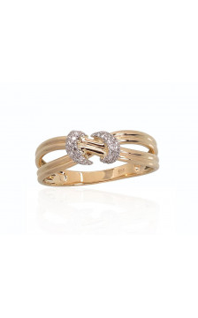 Gold ring 1100199(Au-Y+PRh-W)_DI, Yellow Gold 585°, Rhodium (Plating) , Diamonds