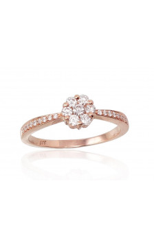 Zelta gredzens 1100204(Au-R)_DI, Sarkanais Zelts 585°, Briljanti