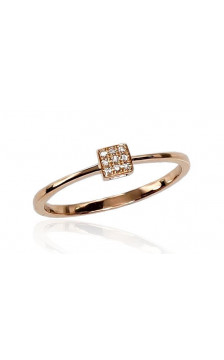 Gold ring 1100290(Au-R)_DI, Red Gold 585°, Diamonds