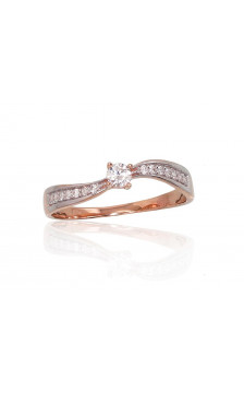 Zelta gredzens 1100891(Au-R+PRh-W)_CZ, Sarkanais Zelts 585°, rodijs (pārklājums) , Cirkoni