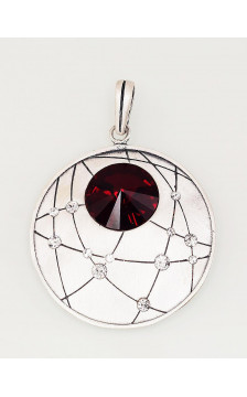 Silver pendant 2301535(Matt+POx-MattBk)_SV+SV-DR, Silver 925°, oxide (Plating), Crystals