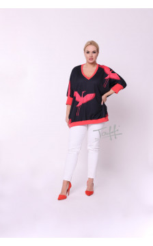 TAFFI blouse Bird Coral 18