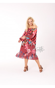 TAFFI dress Flowers Red 23