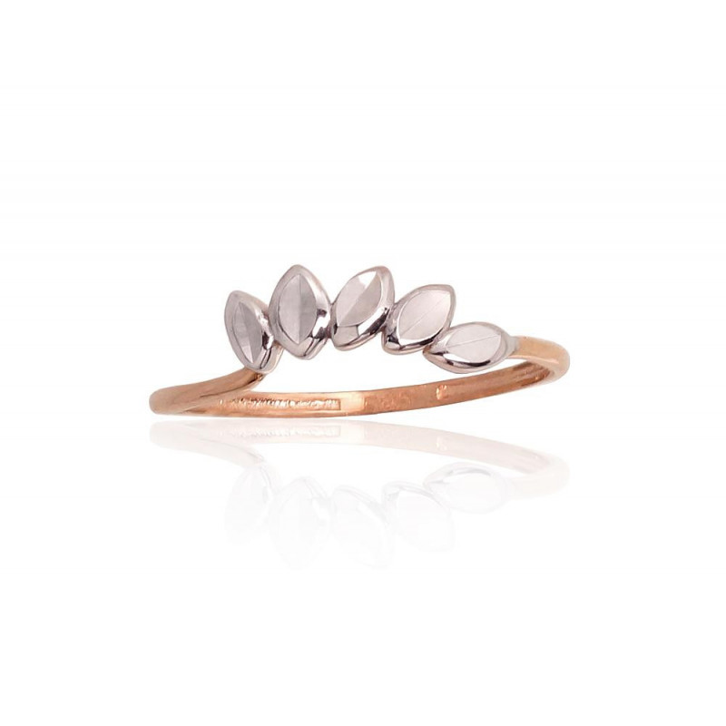 Gold ring 1100941(Au-R+PRh-W), Red Gold 585°, Rhodium (Plating)