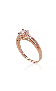 Kuldsõrmus 1100353(Au-R)_CZ, Punane Kuld 585°, Tsirkonid