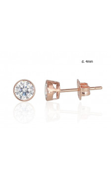 Gold classic studs earrings 1200950(Au-R)_CZ, Red Gold 585°, Zirkons
