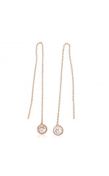 Zelta auskari 1201129(Au-R)_CZ, Sarkanais Zelts 585°, Cirkoni