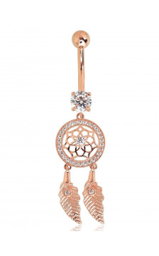 Kuldpiercing nabale 1930058(Au-R)_CZ, Punane Kuld 585°, Tsirkonid