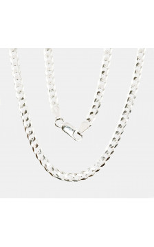 Sidabrinė grandinėlė Curb 3.9 mm , briaunų apdirbimas deimantu 2400070, Sidabras 925°