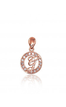 Gold pendant 1300128(Au-R)_CZ, Red Gold 585°, Zirkons