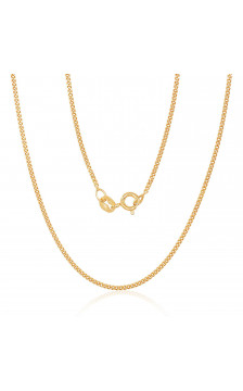 Silver chain Curb 1.5 mm , diamond cut 2400108(PAu-Y), Silver 925°, yellow gold (Plating)