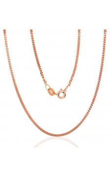 Sidabrinė grandinėlė Curb 2 mm , briaunų apdirbimas deimantu 2400136(PAu-R), Sidabras 925°, raudonas auksas (padengti)