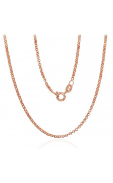 Sidabrinė grandinėlė Rollo 2 mm 2400143(PAu-R), Sidabras 925°, raudonas auksas (padengti)