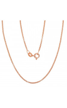 Silver chain Rollo 1 mm 2400144(PAu-R), Silver 925°, red gold (Plating)